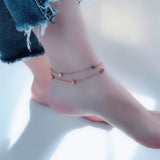 Rose 7 Stars Anklet Titanium Steel Jewelry Never Fade