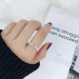 Pink Shell Zirconia Ring Couple Rose Birthday Gift Titanium Steel