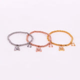 18K Plated Shell Bear Stretch Bracelet Woman Accessories Gift