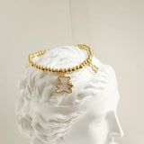 18K Plated Shell Bear Stretch Bracelet Woman Accessories Gift