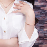 Yellow Crystal Bangle Bracelet Cuff 316L Stainless Steel Woman