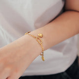 Plated Smiling Face Pendant Bracelet Stainless Steel Jewelry
