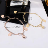 Plated Smiling Face Pendant Bracelet Stainless Steel Jewelry