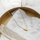 V Pendant Necklace Chain 18K Titanium Steel Jewelry Gift