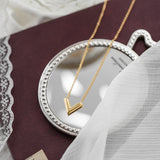 V Pendant Necklace Chain 18K Titanium Steel Jewelry Gift