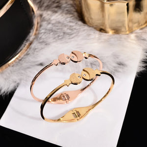 Arrival Fish Bangle Rose Women Birthday Gift Titanium Steel Jewelry