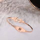 Arrival Fish Bangle Rose Women Birthday Gift Titanium Steel Jewelry