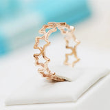 Rose Stars Ring 316L Stainless Steel High Polish Prevent Allergy
