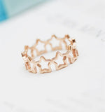 Rose Stars Ring 316L Stainless Steel High Polish Prevent Allergy