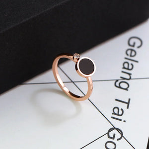 Rose Colors Crystal CZ Inlay Ring for Woman Girl Gift Wedding Jewelry