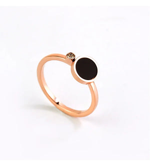 Rose Colors Crystal CZ Inlay Ring for Woman Girl Gift Wedding Jewelry