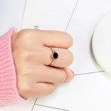 Rose Colors Crystal CZ Inlay Ring for Woman Girl Gift Wedding Jewelry