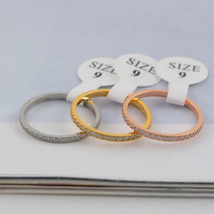 Rose Colors CZ Couple Rings Wedding Jewelry Stainless Steel