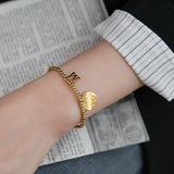 Yellow Letter Star Bracelet, Titanium Steel Jewelry