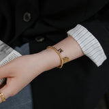 Yellow Letter Star Bracelet, Titanium Steel Jewelry
