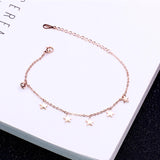 Rose Star Bell Anklet Chain Style Woman 316 L Titanium Steel Jewelry