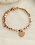 Buddha Beads Bracelet Heart Jewelry Titanium Steel Valentine Gift
