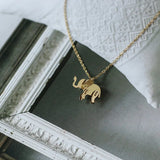 Elephant Pendant Necklace Rose Titanium Steel Woman Jewelry