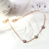 Rose CZ Bracelet Charms Stainless Steel Jewelry Woman Prevent Fade