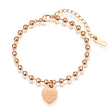 Rose Stainless Steel Love Heart Anklet Chain for Women Girls