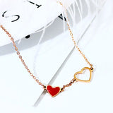 Red Heart Anklet Chain Girl Birthday Gift Stainless Steel Jewelry