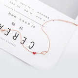 Red Heart Anklet Chain Girl Birthday Gift Stainless Steel Jewelry