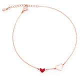 Red Heart Anklet Chain Girl Birthday Gift Stainless Steel Jewelry
