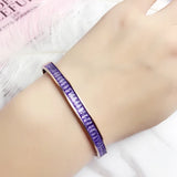 Colorful Snowflakes Zircon Open Bangle Rose Titanium Steel Jewelry Woman