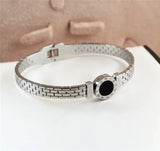 Roman Numerals Bangle Cuff 316L Stainless Steel Woman