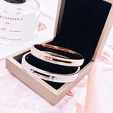 Mobile Zircon Couple Bangle Rose Women Gift 316 Titanium Stainless Steel