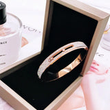 Mobile Zircon Couple Bangle Rose Women Gift 316 Titanium Stainless Steel