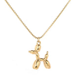 YUN RUO Never Fade Balloon Dog Pendant Necklace 18K Plated