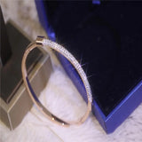 Zircon Couple Bangle Rose Gift Stainless Steel Jewelry