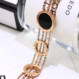 Roman Number Bracelet Woman Birthday Gift Rose Titanium Steel Jewelry