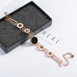 Roman Number Bracelet Woman Birthday Gift Rose Titanium Steel Jewelry