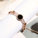 Roman Number Bracelet Woman Birthday Gift Rose Titanium Steel Jewelry