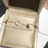 Rose Pave Zircon Circle Bracelet Woman's Gift Titanium Steel Jewelry