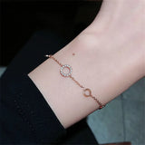 Rose Pave Zircon Circle Bracelet Woman's Gift Titanium Steel Jewelry