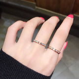 Zirconia Wedding Ring Couple Titanium Steel Jewelry