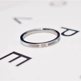 Zirconia Wedding Ring Couple Titanium Steel Jewelry