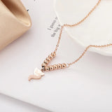 Titanium Steel Woman Fox Anklet Rose Candy Jewelry Gift