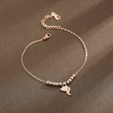 Titanium Steel Woman Fox Anklet Rose Candy Jewelry Gift