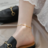 Yellow Daisy Anklet Chain Hypoallergenic Titanium Steel Jewelry