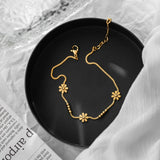 Yellow Daisy Anklet Chain Hypoallergenic Titanium Steel Jewelry