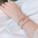 Good Fortune Calabash Stretch Bracelet Rose Titanium Steel Jewelry