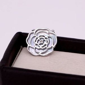 Camellia Pendant Necklace 18K Stainless Steel High Polish