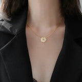 Camellia Pendant Necklace 18K Stainless Steel High Polish