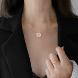 Camellia Pendant Necklace 18K Stainless Steel High Polish