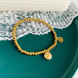 Rose Titanium Steel Bead Bracelet Luxury Chinese Gift Woman Birthday Jewelry