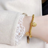 Rose Titanium Steel Bead Bracelet Luxury Chinese Gift Woman Birthday Jewelry
